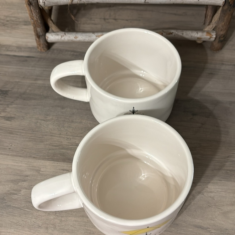 NWOT RAE DUNN FRIENDS COFFEE & TEA CERAMIC STACKING MUGS SET OF 2 - Picture 5 of 8